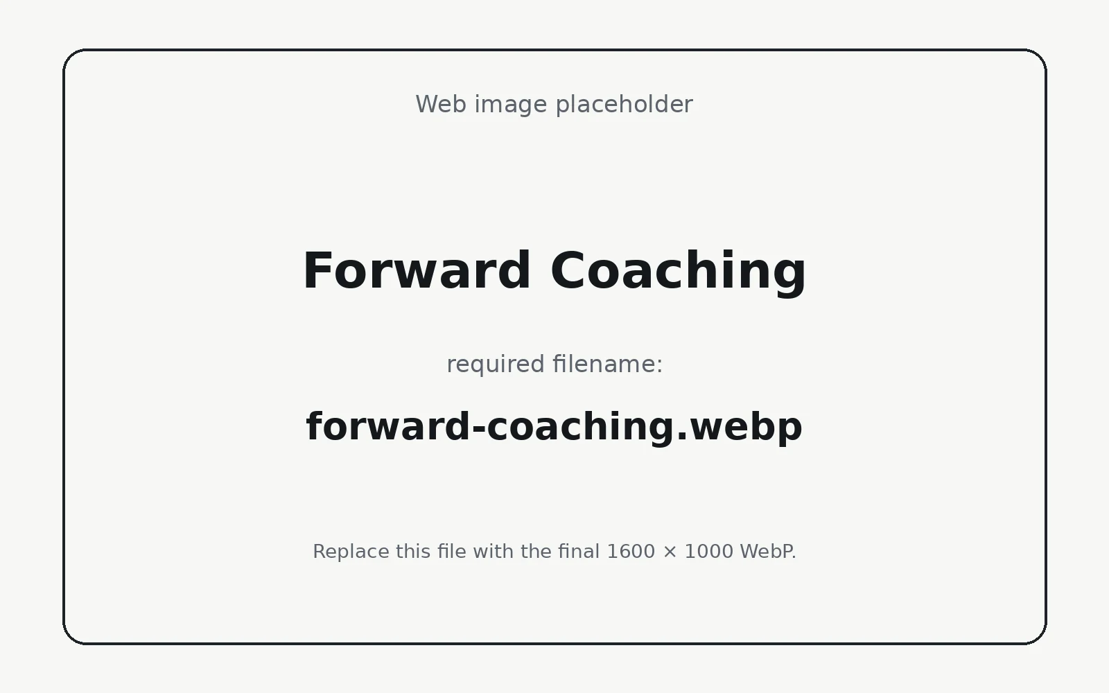 Forward Coaching landing page template preview