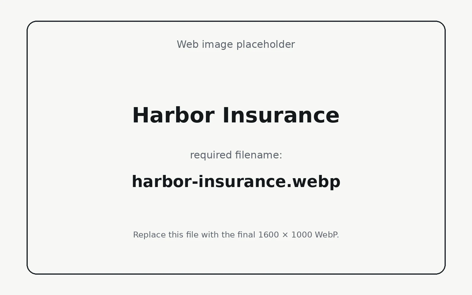 Harbor Insurance landing page template preview