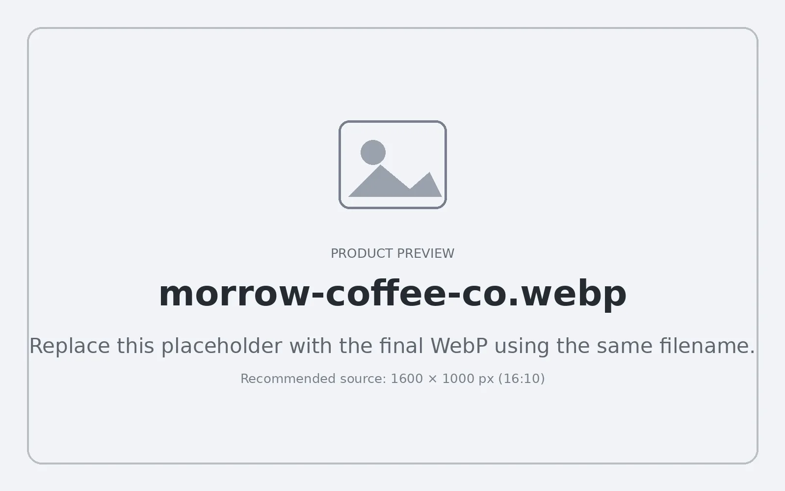Coffee shop interior for the Morrow Coffee Co. template
