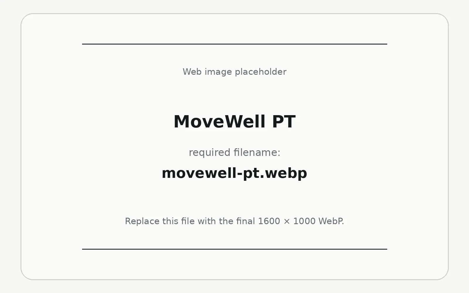 MoveWell PT landing page template preview